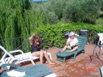 Ann, Sally at pool